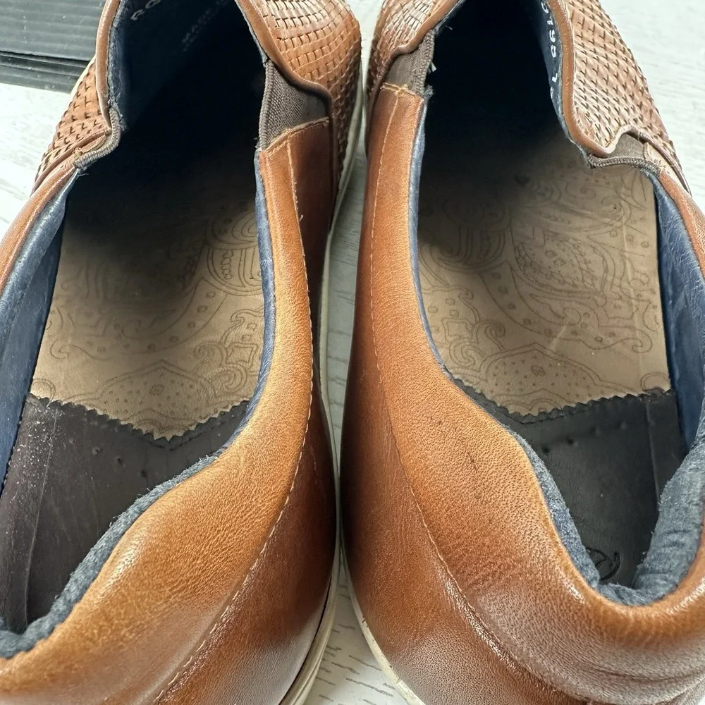 Robert Graham Dion Shoes Brown Men's 13‎ RGS5195 Woven Leather Lifestyle Sneaker